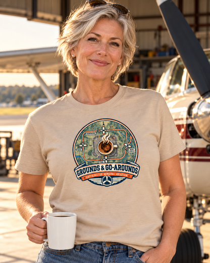 T-shirt "Pilots & Coffee Pots" – Grounds & Go-Arounds – Caffeinated General Aviation